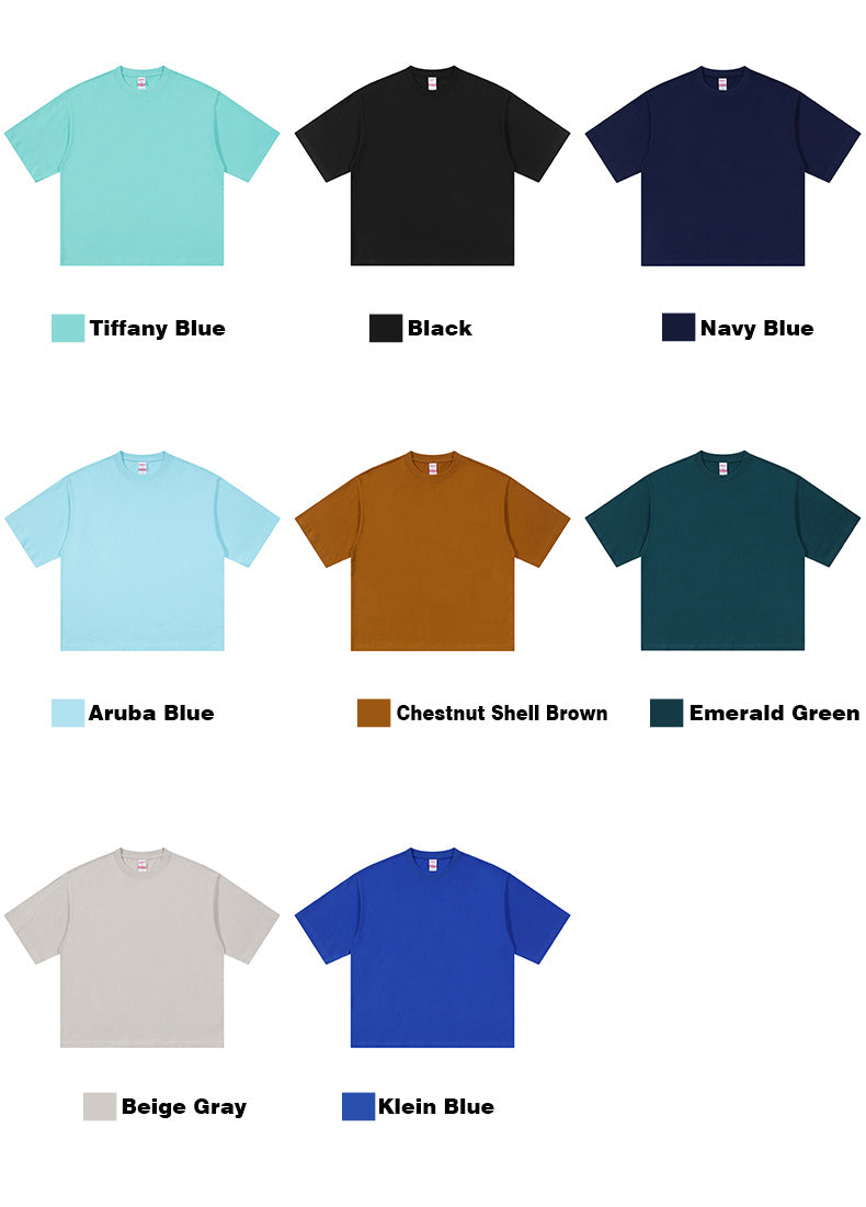 S–XL 220gAmerican-style Oversized Drop-shoulder Crew Neck Trendy Brand T-shirt,Ready stock, MOQ 10 or 20 pieces. Suitable for workwear & advertising uniforms, custom pattern DIY available  CF001862