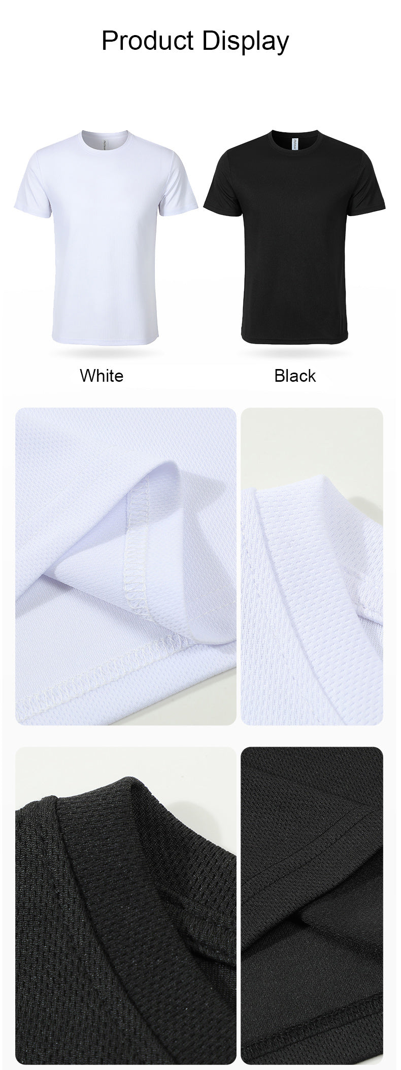 S–XL 180gCool-Touch Mesh Breathable EU-Size Quick-Dry T-Shirt,Ready stock, MOQ 10 or 20 pieces. Suitable for workwear & advertising uniforms, custom pattern DIY available  CF75150