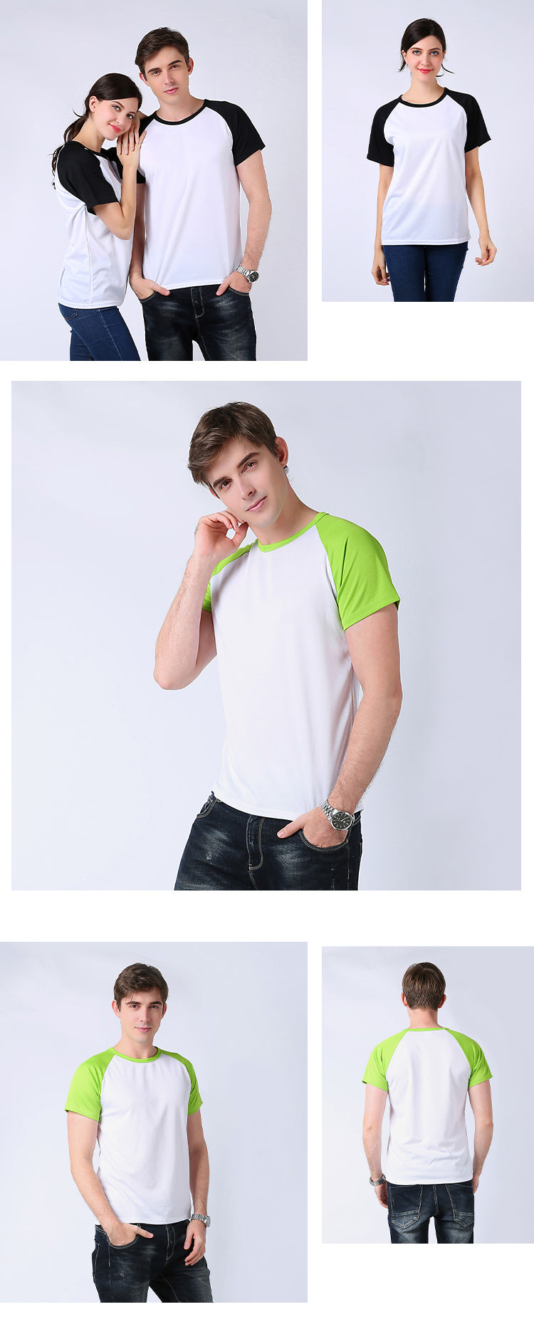 S–4XL 180g 100D Quick-Dry Raglan Crew Neck T-Shirt,Ready stock, MOQ 10 or 20 pieces. Suitable for workwear & advertising uniforms, custom pattern DIY available  CF307