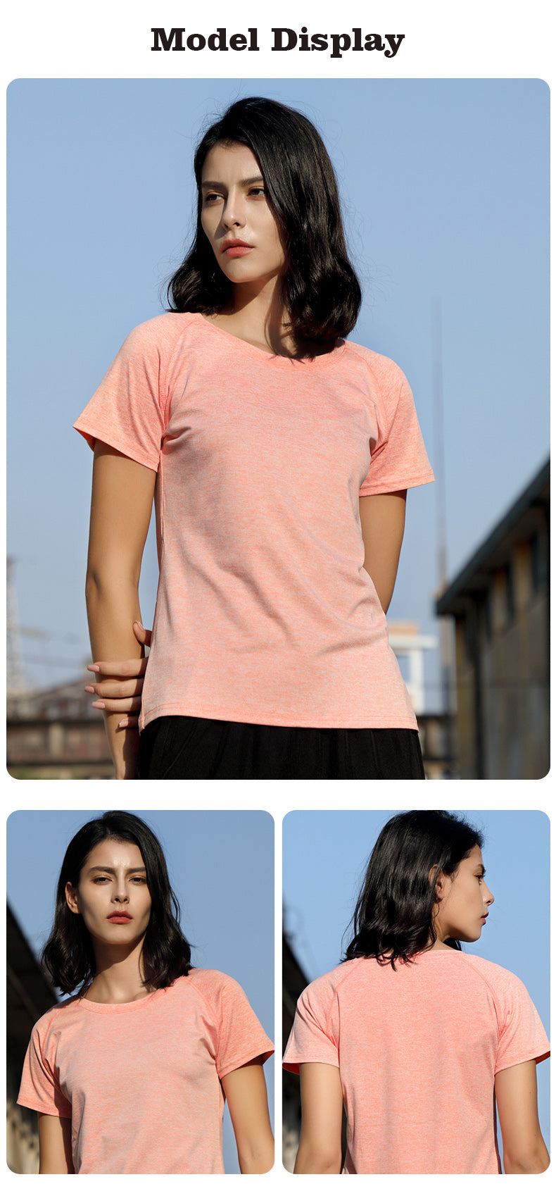 S–4XL 190g 40s Cationic Modal Yoga Sports T-Shirt ,Ready stock, MOQ 10 or 20 pieces. Suitable for workwear & advertising uniforms, custom pattern DIY available  CF310 Women's