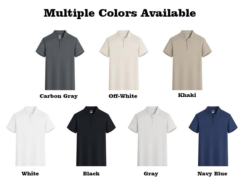 S–4XL 165g D-Sun Cotton Stand Collar Half-Zip Short Sleeve T-Shirt,Ready stock, MOQ 10 or 20 pieces. Suitable for workwear & advertising uniforms, custom pattern DIY available  GS1617
