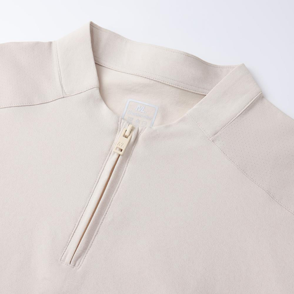 S–4XL 165g D-Sun Cotton Stand Collar Half-Zip Short Sleeve T-Shirt,Ready stock, MOQ 10 or 20 pieces. Suitable for workwear & advertising uniforms, custom pattern DIY available  GS1617