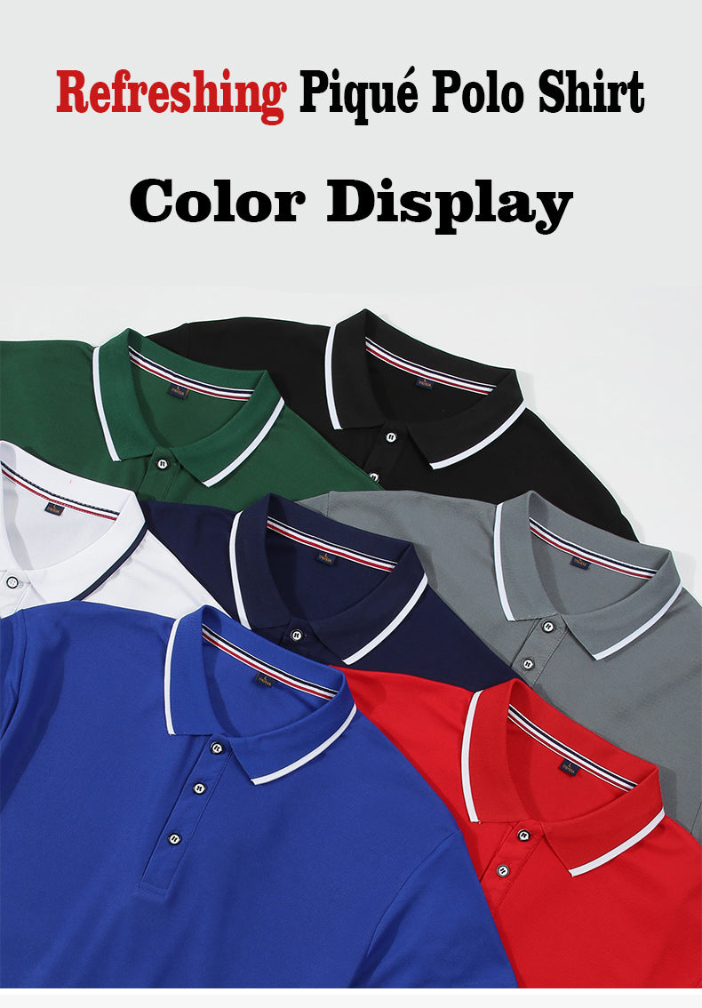 M–4XL 170g Refreshing Fabric Collared Short-Sleeve Polo Shirt ,Ready stock, MOQ 10 or 20 pieces. Suitable for workwear & advertising uniforms, custom pattern DIY available  CF9519