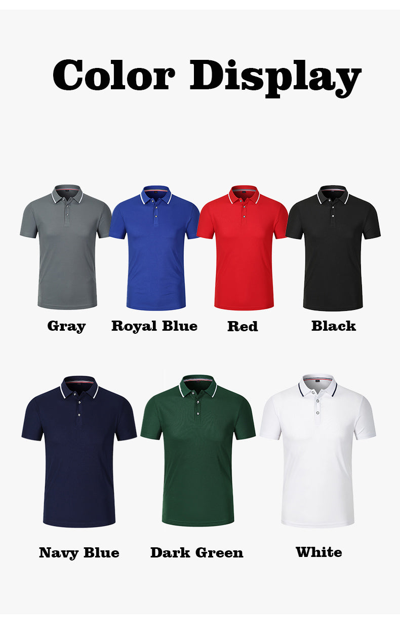 M–4XL 170g Refreshing Fabric Collared Short-Sleeve Polo Shirt ,Ready stock, MOQ 10 or 20 pieces. Suitable for workwear & advertising uniforms, custom pattern DIY available  CF9519