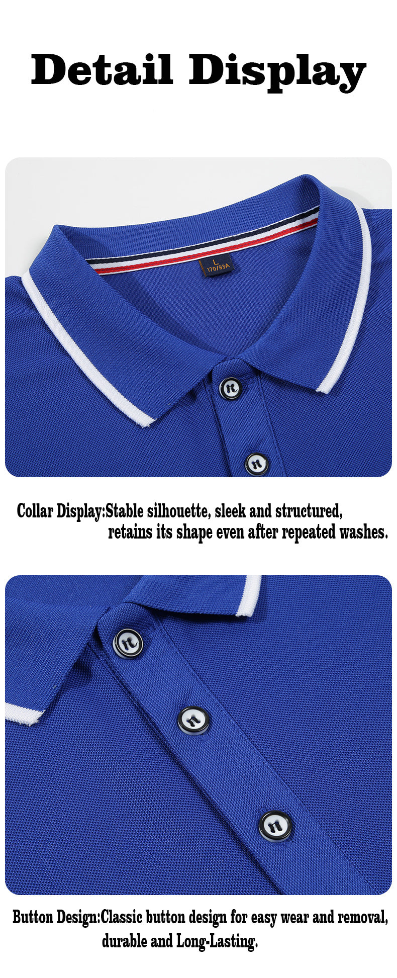 M–4XL 170g Refreshing Fabric Collared Short-Sleeve Polo Shirt ,Ready stock, MOQ 10 or 20 pieces. Suitable for workwear & advertising uniforms, custom pattern DIY available  CF9519