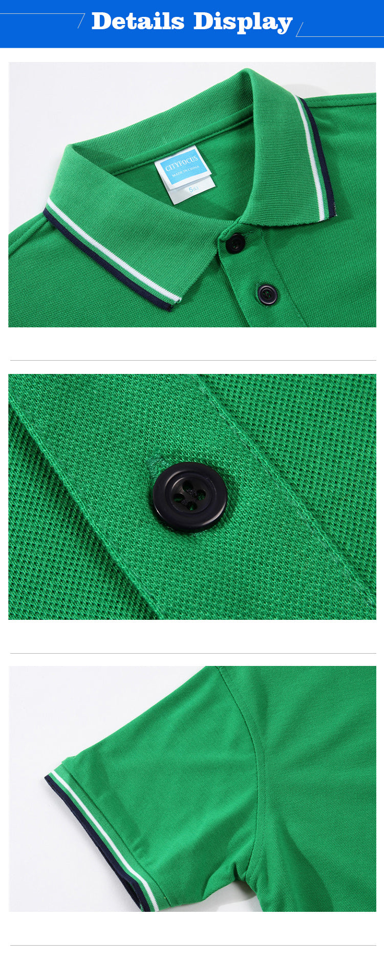 S–3XL 220g 32s Full Fleece Cotton Fashion Style Polo Shirt with Contrast Collar | Model  ,Ready stock, MOQ 10 or 20 pieces. Suitable for workwear & advertising uniforms, custom pattern DIY available  CF122