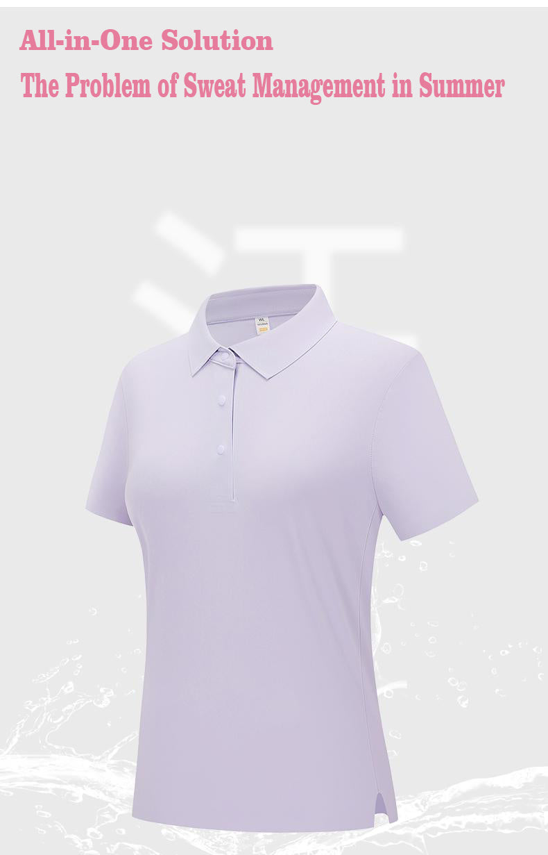WS–W3XL 175g Outdoor Sports Cool-Touch Short-Sleeve Polo Shirt (Women's Style)  ,Ready stock, MOQ 10 or 20 pieces. Suitable for workwear & advertising uniforms, custom pattern DIY available  GJ69-9503