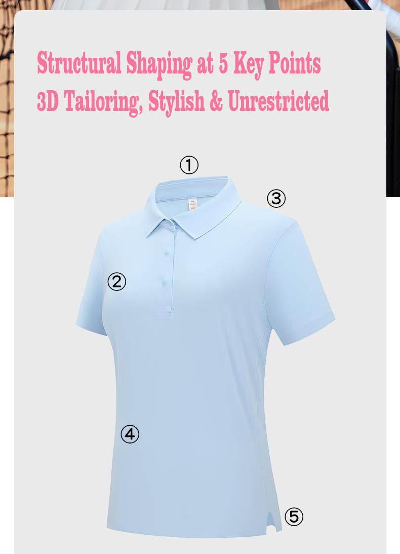 WS–W3XL 175g Outdoor Sports Cool-Touch Short-Sleeve Polo Shirt (Women's Style)  ,Ready stock, MOQ 10 or 20 pieces. Suitable for workwear & advertising uniforms, custom pattern DIY available  GJ69-9503