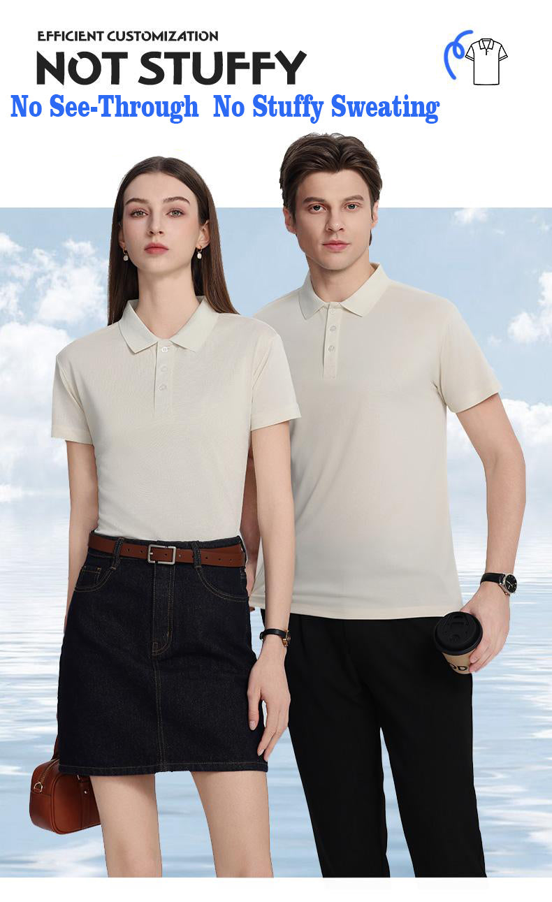 S–4XL 190g Ice Silk Solid Color Short-Sleeve Polo Shirt  ,Ready stock, MOQ 10 or 20 pieces. Suitable for workwear & advertising uniforms, custom pattern DIY available  T09