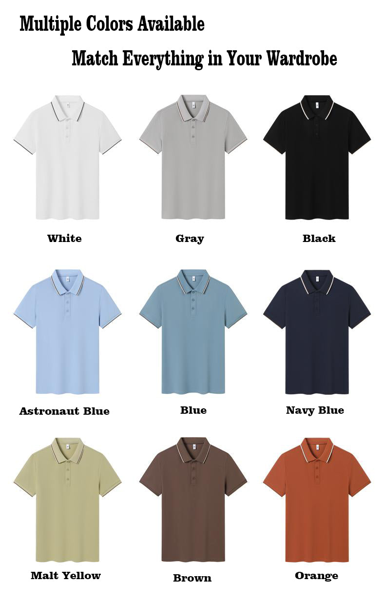 S–4XL 220g 40s Lyocell Mercerized Cotton Comfort Short-Sleeve Polo Shirt  ,Ready stock, MOQ 10 or 20 pieces. Suitable for workwear & advertising uniforms, custom pattern DIY available  GJ65-2672