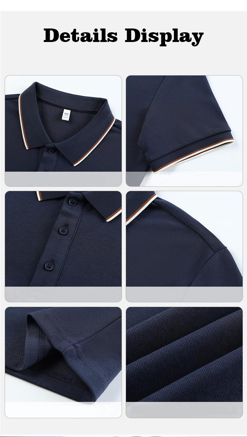 S–4XL 220g 40s Lyocell Mercerized Cotton Comfort Short-Sleeve Polo Shirt  ,Ready stock, MOQ 10 or 20 pieces. Suitable for workwear & advertising uniforms, custom pattern DIY available  GJ65-2672