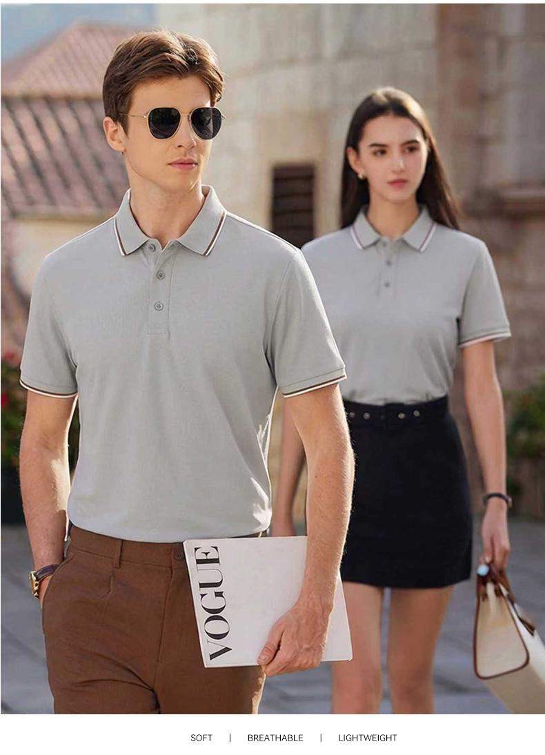 S–4XL 220g 40s Lyocell Mercerized Cotton Comfort Short-Sleeve Polo Shirt  ,Ready stock, MOQ 10 or 20 pieces. Suitable for workwear & advertising uniforms, custom pattern DIY available  GJ65-2672
