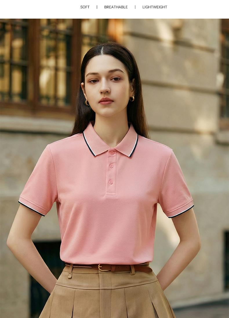 S–4XL 200g 50s Polyester-Spandex Stretch Seamless Collar Short-Sleeve Polo Shirt  ,Ready stock, MOQ 10 or 20 pieces. Suitable for workwear & advertising uniforms, custom pattern DIY available  GJ65-8261