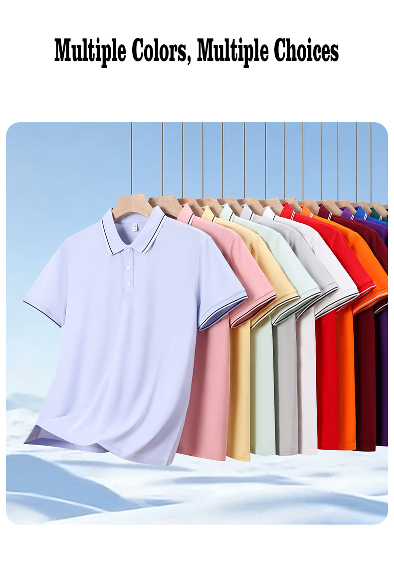 S–4XL Blended Piqué Cotton Skin-Friendly & Breathable Polo Shirt with Lapel and Short Sleeves  ,Ready stock, MOQ 10 or 20 pieces. Suitable for workwear & advertising uniforms, custom pattern DIY available  5509