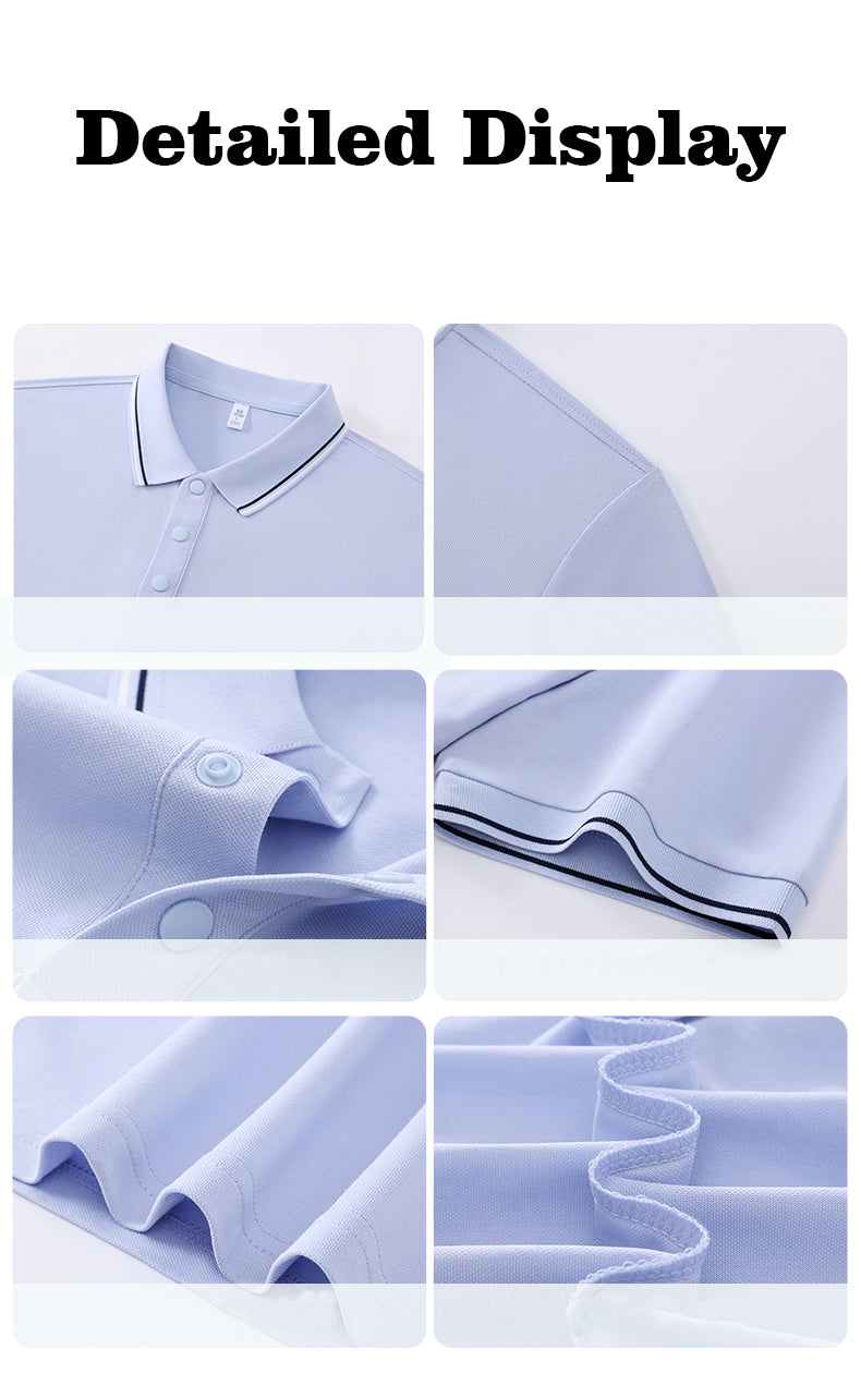 S–4XL Blended Piqué Cotton Skin-Friendly & Breathable Polo Shirt with Lapel and Short Sleeves  ,Ready stock, MOQ 10 or 20 pieces. Suitable for workwear & advertising uniforms, custom pattern DIY available  5509
