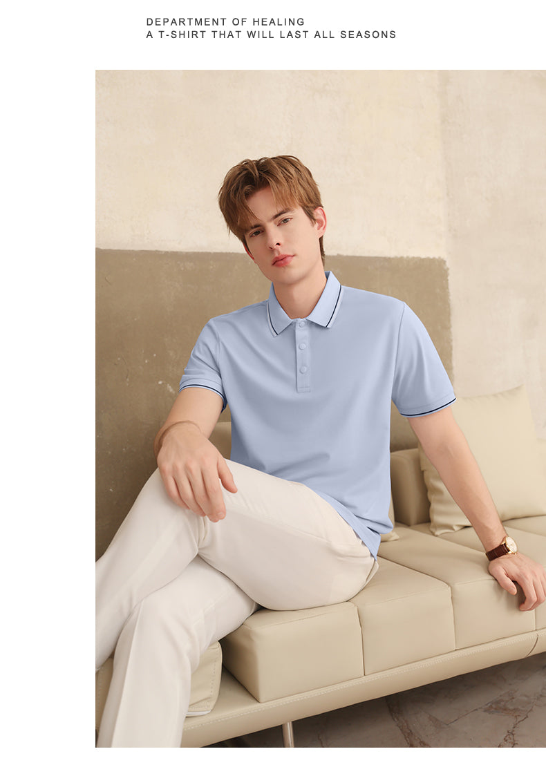 S–4XL Blended Piqué Cotton Skin-Friendly & Breathable Polo Shirt with Lapel and Short Sleeves  ,Ready stock, MOQ 10 or 20 pieces. Suitable for workwear & advertising uniforms, custom pattern DIY available  5509