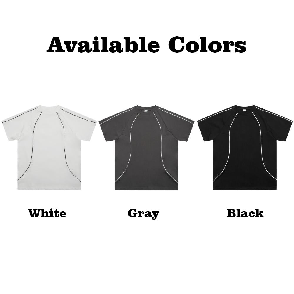M–2XL Glow-in-the-Dark Raglan Sleeve Crew Neck T-Shirt (Luminous Lines), MOQ 10 or 20 pieces. Suitable for workwear & advertising uniforms, custom pattern DIY available PS2-T