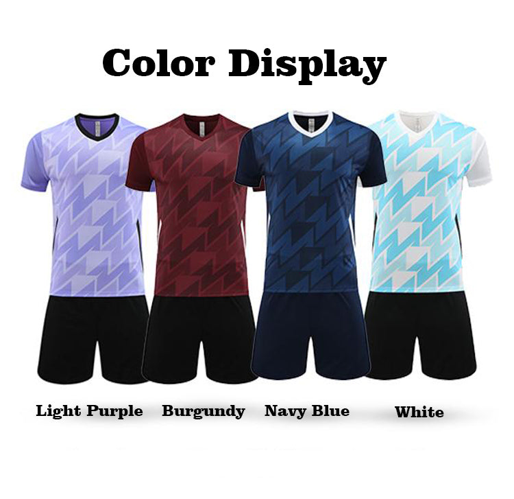 M–5XL Men's 3D Geometric Jacquard Performance Soccer Jersey & Shorts Set, MOQ 10 or 20 pieces. Suitable for workwear & advertising uniforms, custom pattern DIY available Z115