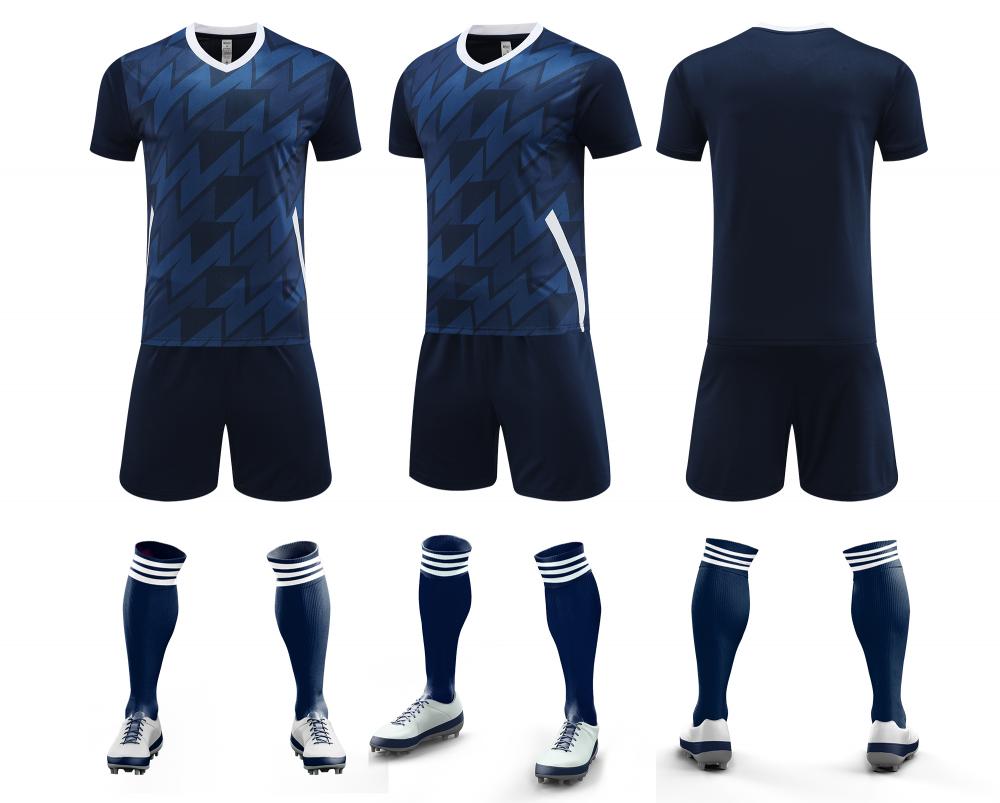 M–5XL Men's 3D Geometric Jacquard Performance Soccer Jersey & Shorts Set, MOQ 10 or 20 pieces. Suitable for workwear & advertising uniforms, custom pattern DIY available Z115