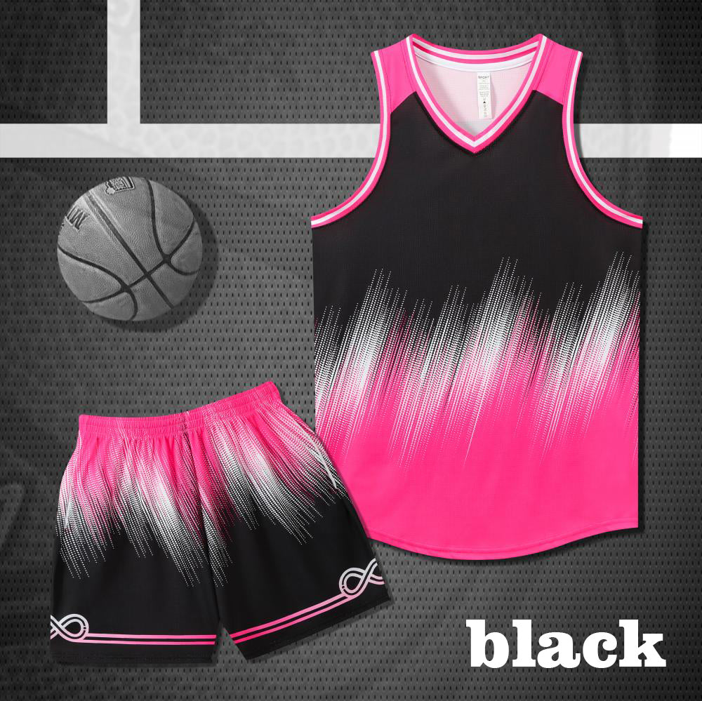 L–6XL Classic V-Neck Contrast Binding Adult Basketball Jersey with High-Elastic Quick-Drying Polyester, Blending Trendy Style & Athletic Dynamism, MOQ 10 or 20 pieces. Suitable for workwear & advertising uniforms, custom pattern DIY available L075