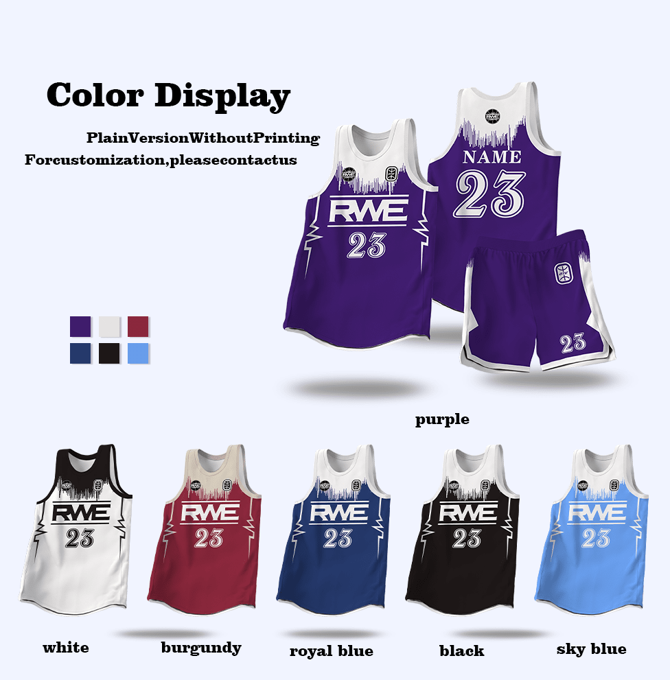M–6XL Gradient Splash-Ink Transition Refreshing American-Style Basketball Jersey Set, MOQ 10 or 20 pieces. Suitable for workwear & advertising uniforms, custom pattern DIY available L209