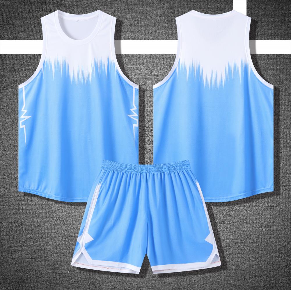 M–6XL Gradient Splash-Ink Transition Refreshing American-Style Basketball Jersey Set, MOQ 10 or 20 pieces. Suitable for workwear & advertising uniforms, custom pattern DIY available L209