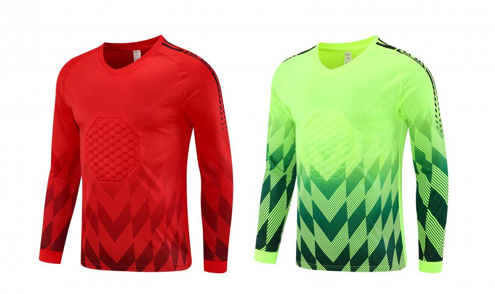 XS–6XL Protective Lightweight Quick-Drying Football Goalkeeper Jersey - Single Pack, MOQ 10 or 20 pieces. Suitable for workwear & advertising uniforms, custom pattern DIY available 7001