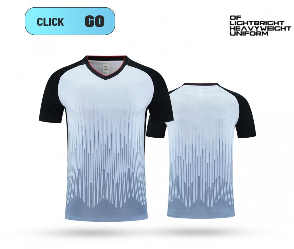 M–5XL V-neck, color contrast raglan sleeves, gradient vertical stripe print. Perfect for refereeing all kinds of matches., MOQ 10 or 20 pieces. Suitable for workwear & advertising uniforms, custom pattern DIY available C9004