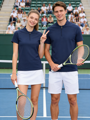S–4XL 165g D-Sun Cotton Stand Collar Half-Zip Short Sleeve T-Shirt,Ready stock, MOQ 10 or 20 pieces. Suitable for workwear & advertising uniforms, custom pattern DIY available  GS1617