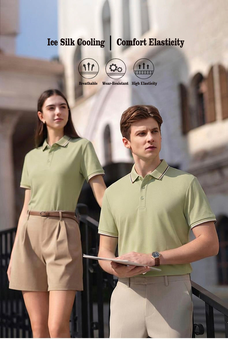 S–4XL 220g 40s Lyocell Mercerized Cotton Comfort Short-Sleeve Polo Shirt  ,Ready stock, MOQ 10 or 20 pieces. Suitable for workwear & advertising uniforms, custom pattern DIY available  GJ65-2672