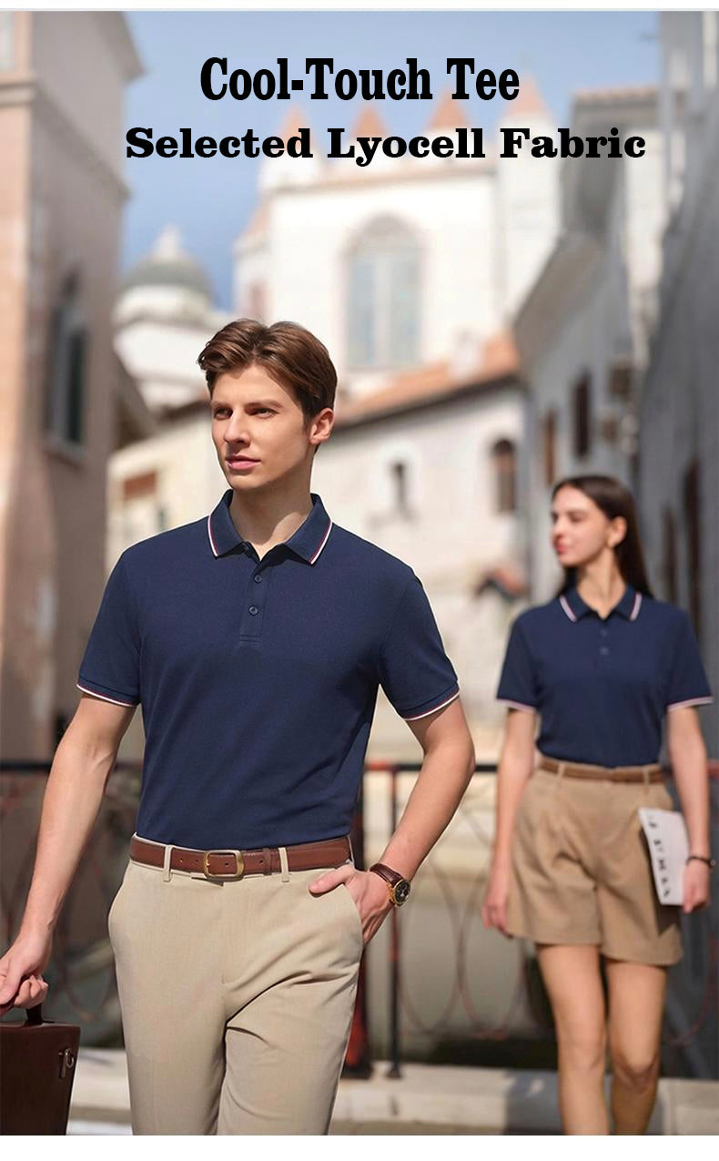 S–4XL 220g 40s Lyocell Mercerized Cotton Comfort Short-Sleeve Polo Shirt  ,Ready stock, MOQ 10 or 20 pieces. Suitable for workwear & advertising uniforms, custom pattern DIY available  GJ65-2672