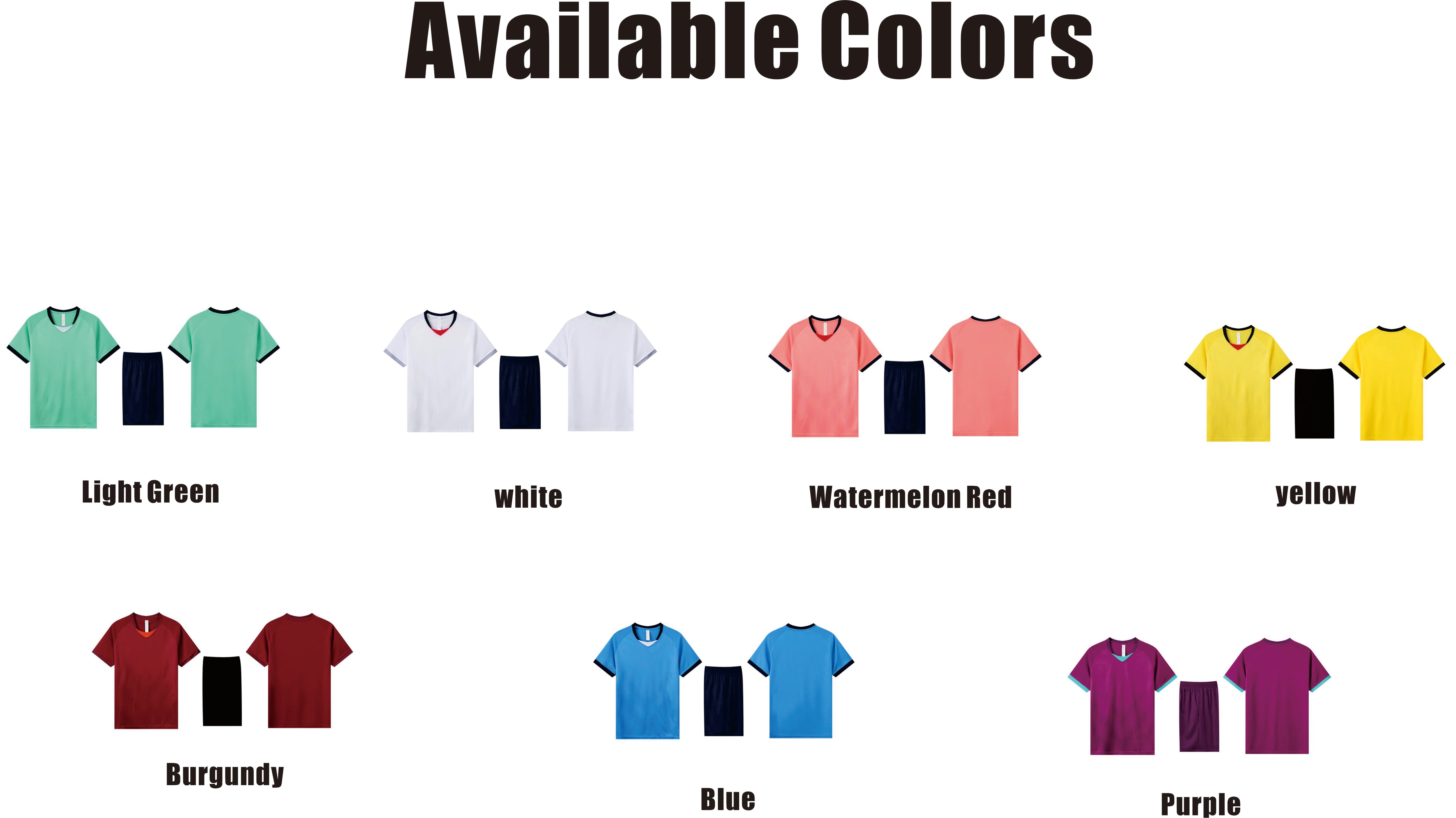 M–5XL Adult Blank Soccer Jersey Set, High-Stretch Quick-Dry Training & Match Uniform, MOQ 10 or 20 pieces. Suitable for workwear & advertising uniforms, custom pattern DIY available Z6006