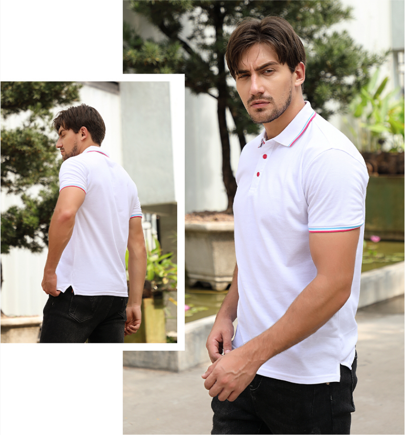S–3XL 220g 32s Full Fleece Cotton Fashion Style Polo Shirt with Contrast Collar | Model  ,Ready stock, MOQ 10 or 20 pieces. Suitable for workwear & advertising uniforms, custom pattern DIY available  CF122