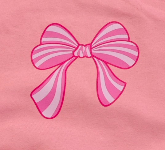 2–5Y Girls Pink Bow Print Ruffle Sweatshirt & Flared Pants 2-Piece Outfit Set, MOQ 10 or 20 pieces, available WG26168