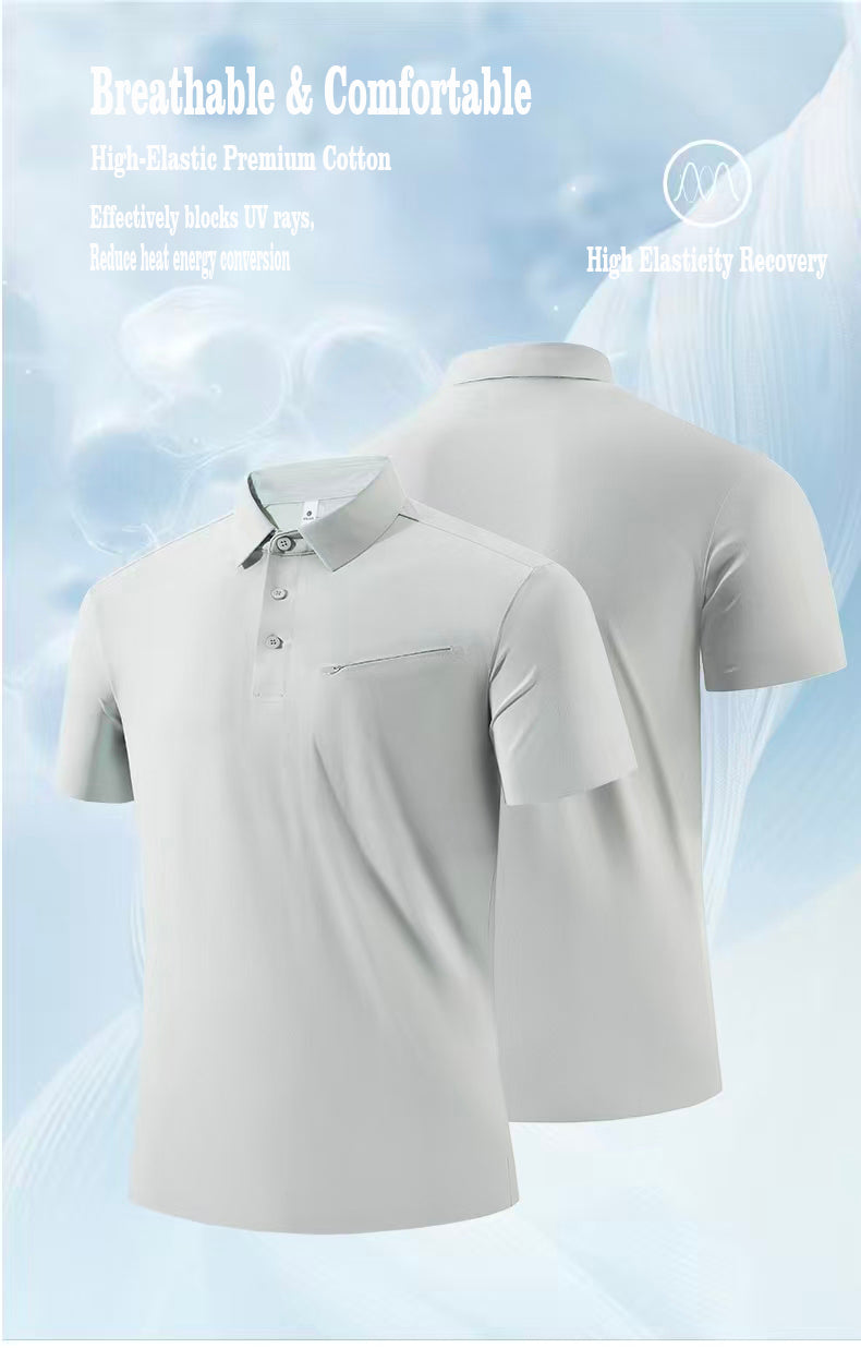 M–5XL 135g High-Elastic Premium Cotton Seamless Collar Short-Sleeve Polo Shirt ,Ready stock, MOQ 10 or 20 pieces. Suitable for workwear & advertising uniforms, custom pattern DIY available  KD4-8329