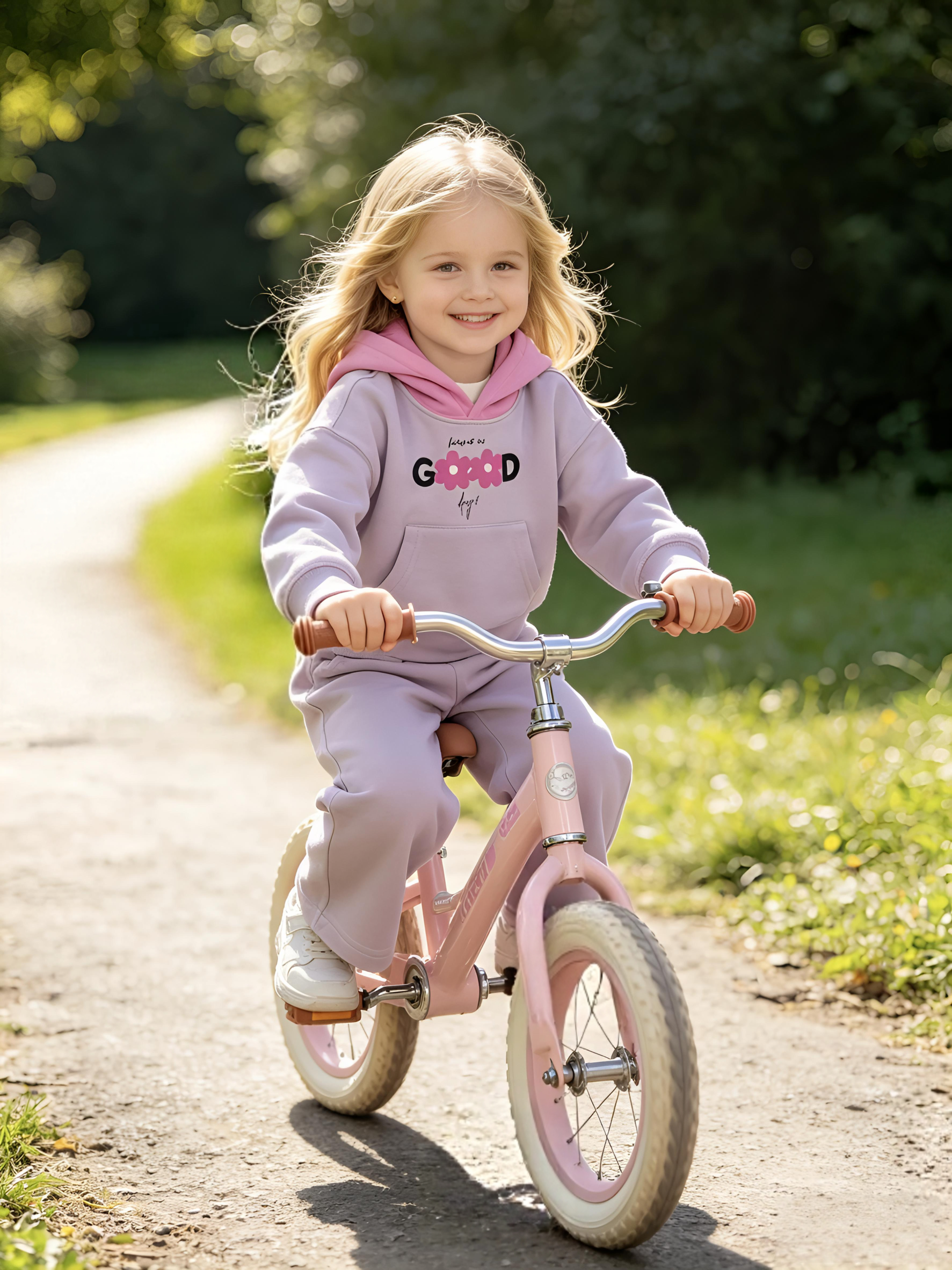 2–5Y Toddler Girls 'Have a Good Day' Floral Hoodie & Wide Leg Pants Set, Kids Casual 2-Piece Tracksuit Outfit, MOQ 10 or 20 pieces, available WG26170