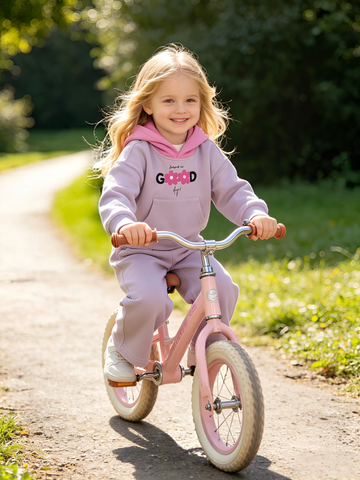 2–5Y Toddler Girls 'Have a Good Day' Floral Hoodie & Wide Leg Pants Set, Kids Casual 2-Piece Tracksuit Outfit, MOQ 10 or 20 pieces, available WG26170