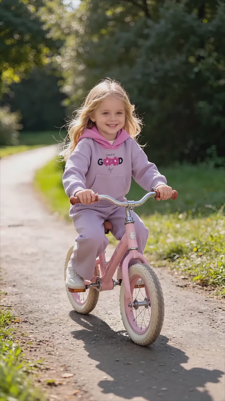 2–5Y Toddler Girls 'Have a Good Day' Floral Hoodie & Wide Leg Pants Set, Kids Casual 2-Piece Tracksuit Outfit, MOQ 10 or 20 pieces, available WG26170